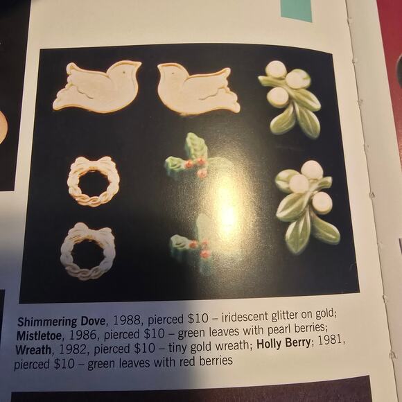 Avon 1981 Holly Berry Earrings In Box Green Cream Vintage Christmas Winter - Picture 3 of 7